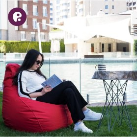 Resim Pufumo Damla Armut Koltuk Kırmızı 