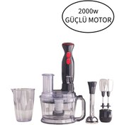 Resim Karaca 2000W Hepsi Bir Arada Buz Kırma Fonksiyonlu Çok Amaçlı Mutfak Robotu Black 