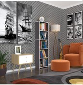 Resim Kenzlife Kitaplık Süper Ga 150 40 19 Gri 5 Katlı Tek Bölme Çift Bölme Opsiyonlu Ofis Mutfak Banyo Dolabı Arkalıksız 