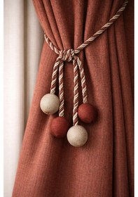 Resim 4 Toplu Halat Sarım Tavan Braçöl Fon Ve Tül Perde Bağı Kiremit-vizon 1 Adet Kiremit - Vizon 