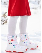 Resim Kiko Kids Mars Fermuarlı Kız Çocuk Kar Botu Beyaz - Kırmızı Beyaz - Kırmızı 
