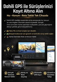 Resim 4k Araç Kamerası Çift Lens Ön-arka - Wi-fi Gps Park Modu Gece Görüşlü Araç İçi Kamera L308 Dash Cam 