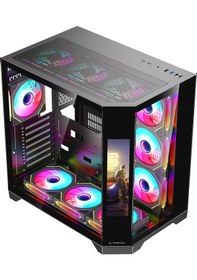 Resim Nova 9.16'' Lcd Ekranlı Hub+kumanda Siyah 7x12cm Argb Pwm Fan Gaming Oyuncu Kasası 