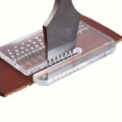 Resim Çok Fonksiyonlu Kalınlaştırıcı Çekici Kesme Mesafe Cetveli DIY Yardımcı El Aleti Deri Kesim Delik Açma Yardımcı Aracı 