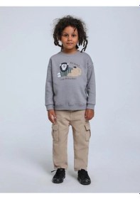 Resim Jack Lions Erkek Bebek Aslan Figürlü Sweatshirt-14747 Gri 