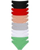 Resim 12 Adet Süper Eko Set Likralı Kadın Slip Külot Set 2 Altın - Lacivert 