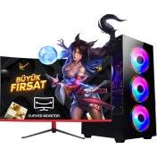 Resim Ramtech RG540-1020 Plus I5 4570 16RAM 480SSD RX550 23.6 Curved Monitör Oyuncu Bilgisayarı 