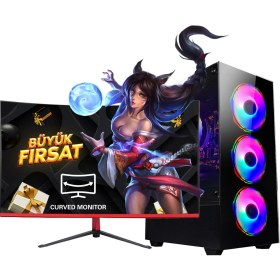 Resim Ramtech RG540-1020 Plus I5 4570 16RAM 480SSD RX550 23.6 Curved Monitör Oyuncu Bilgisayarı 