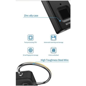 Resim Wiwu S6 Parmak İzi Okuyuculu Asma Kilit - ZORE-218423 