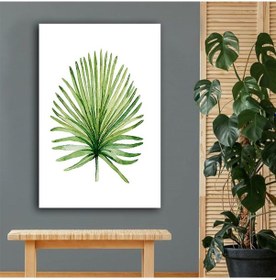 Resim Tropikal Bitki Tablosu Yeşil Tek Ince Yapraklı 