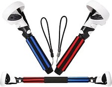 Resim VR Multipurpose Game Handle Accessories for Oculus Quest 2 Beat Saber Game,Dual Handles Extension Grips and Long Beat Saber Handle Extenders for VR Games 