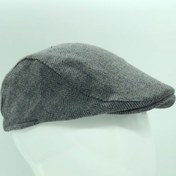 Resim Hoppe Kışlık Kaşe Yünlü Füme (antrasit) Balıksırtı Desenli Spor Lüks Holigan Kasket Flatcap Şapka 