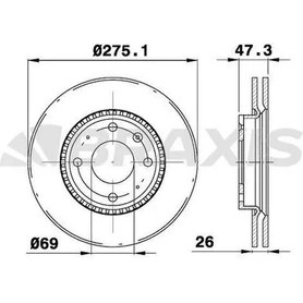 Resim Braxis AE0510 Ön Fren Disk Aynası Havalı Kia Cerato 2004-(275X4) 517122F100 