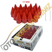 Resim A Kalite Mefsa Bijon Kapağı Sivri 17 Mm Kırmızı 20 Li Set 