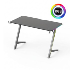 Resim Viyero Axis Z-Ayak RGB Aydınlatma Karbon-Fiber Oyuncu Masası 15 MM 120x60x75 CM GD-12002E-6-BLK 