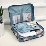 Resim Makyaj Fırça Düzenleyici ile Seyahat Kozmetik Çantası - Taşınabilir Fermuarlı Tuvalet Torbası, Kokusuz Polyester, İş Gezileri ve Cadılar Bayramı Aksesuarları için İdeal, Noel hediyesi 