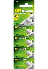 Resim GP 191-C5 LR55 1.5V Alkalin Kartela Düğme Pil 5'Li 