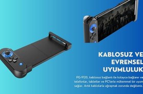 Resim PG-9120 Kablosuz Mobil ve Tablet Oyun Kolu Gamepad Controller, Android Uyumlu 