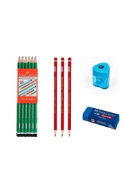 Resim Faber-Castell 12 Li Kurşun Kalem+ 3 Kırmızı Kalem+ Silgi+ Kalemtr 