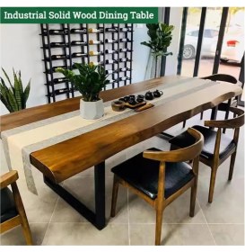 Resim Timber's Team MİRA- Ahşap Kütük Yemek Masası / Toplantı Masası / Çalışma Masası U Ayak 