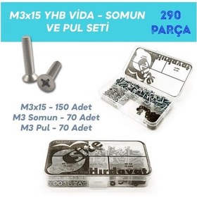 Resim M3X15 Yhb Vida Somun ve Pul Seti - 290 Parça 
