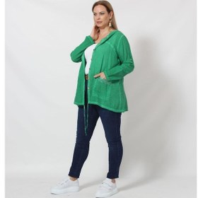 Resim Moda Berray B027 Cebi Pullu Kapüşonlu Gömlek Yeşil 001 