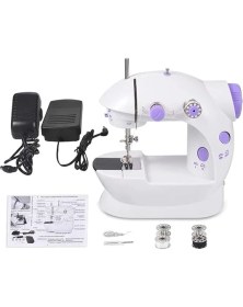 Resim Leaf Shop Portatif Dikiş Makinesi Mini Dikiş Makinesi Iki Telli Iki Hızlı Pedallı Mini Boy 