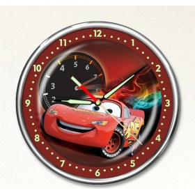 Resim Dekor Loft Dekor Loft Premium Gece Parlayan Şimşek Mcqueen Çocuk Odası Duvar Saati 