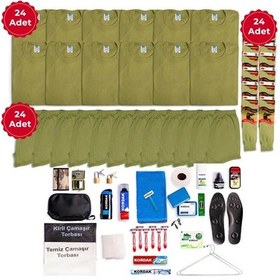Resim 24 Lü Tavsiye Asker Seti - Bedelli Askerlik Seti - Asker Paketi Haki 
