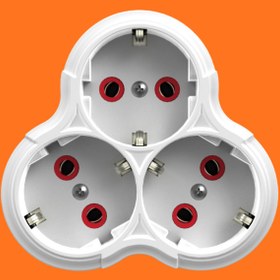 Resim Rever 3’lü Priz Topraklı 3lü Papatya Golyat Priz, 3x Çoklu Priz 