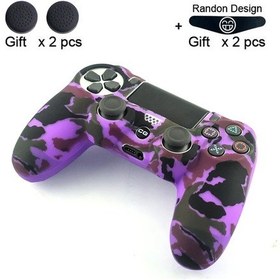 Resim Veri Kurbağa İnce Kamuflaj Silikon Kauçuk Jel Cilt Sony Dualshock 4 Ps4 P4 Camo Purple 