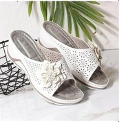 Resim Beyaz Takozlar Slip-on Pu Siyah Moda Kadın Platform Sandaletler Kadın İçin Ayakkabı Sandalilas Kadın Düz Ayakkabı Yaz Rahat Beyaz 