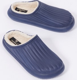 Resim Tonny Black Kadın Lacivert Rahat Kalıp Önü Kapalı Içi Yünlü Kışlık Eva Ev Terliği 