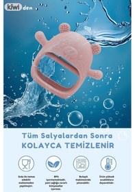 Resim Kiwi 2 İn 1 Chicken - Marmot Tutması Kolay Diş Kaşıyıcı Seti Alman Tasarım Beige 