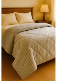 Resim Tek Kişilik Çift Taraflı Welsoft & Saten Kışlık Yorgan Ultra Yumuşak Pofuduk Dolgu, Sıcacık Konfor Gri 