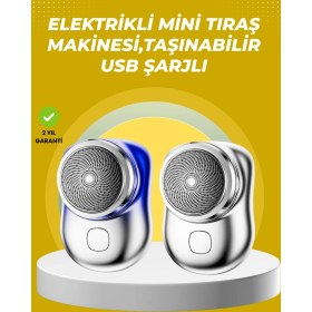 Resim Renklime Taşınabilir, Cep Boyunda, Şarjlı Elektrikli Tıraş Makinesi 