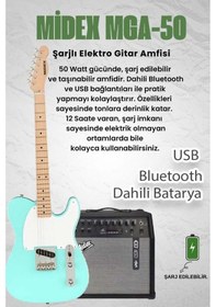 Resim Midex Tlx-50gr-50amp Tele Kasa Maple Klavye 2 Single-coil 50w Amfili Elektro Gitar 
