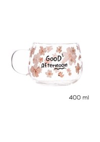 Resim Porsima 2089-1 2li Borosilikat Isıya Ateşe Dayanıklı Cam Kulplu Çay Bardağı Kahve Bardak Kupa Pembe 400 Ml Şeffaf 