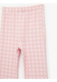 Resim Koton Ekoseli İspanyol Paça Pembe Kız Çocuk Pantolon 6skg40058ak Pembe 