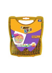 Resim Bic Oil Pastel Plastik Kutu Pastel Boya 24'lü 