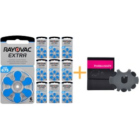 Resim Rayovac Extra 675 No Işitme Pili (10 Paket X 6= 60 Adet) + Hediye Prowax Minifit Filtre, Yesmed 