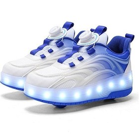 Resim Snapbuy Çift Tekerlekli Çocuk Led Işıklı Paten Işıklı Spor Ayakkabı Açık Mavi 