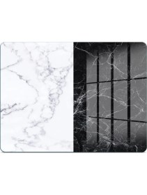 Resim Decovetro Cam Kesme Tahtası ve Sunumluk Double Siyah Beyaz Mermer Desenli 30X40 cm 