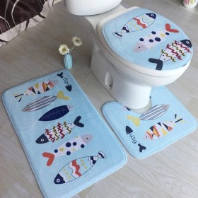 Resim DouranShop J Tarzı Et Banyo Paspas Seti Flanel Kaymaz Mutfak Banyo Paspas Halı Banyo Klozet Halı Yıkanabilir Tapete Banheiro Paspaslar (Yurt Dışından) 