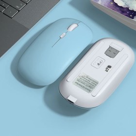 Resim Sneezy Apple Macbook Şarj Edilebilir Sessiz Mouse Bluetooth + 2.4Hz Wifi Kablosuz Mouse Fare 