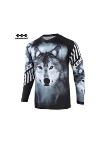 Resim Siyah Kemaloce Erkekler Polyester Mtb Jersey Yeşil Uzun Kollu Yaz Anti-ter Motokros Forması Üniforma Siyah 