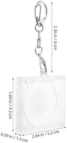 Resim SHERCHPRY 10 Set Mini CD Kılıf Anahtarlık Şeffaf Akrilik Boş Müzik Albümü Tutucu Mini Disk Organizer Anahtarlık Sırt Çantası ve Çanta Asma Dekoru 