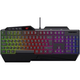 Resim Havit Gamenote KB488L RGB Aydınlatmalı Oyuncu Klavyesi - Telefon Tutuculu - Türkçe Q 