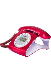 Resim Multitek Retro CID 12 Haneli Lcd Ekran Siyah-Kırmızı Masaüstü Telefon 