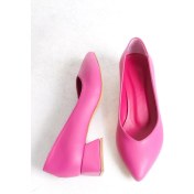 Resim Büyük Numara Bayan Kalın Topuklu Klasik Günlük Ayakkabı 